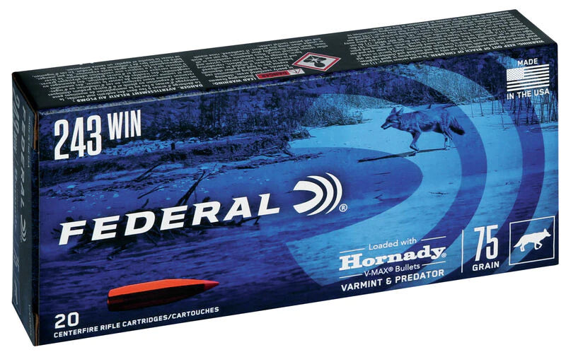 Federal | Varmint & Predator Centrefire Rifle Cartridges | 243 Win | 75G