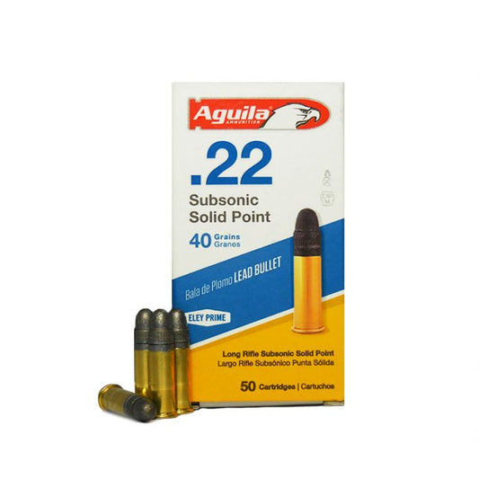 Wildhunter.ie - Aguila | Subsonic 40grn Solid Point | .22 -  Rim Fire Ammo