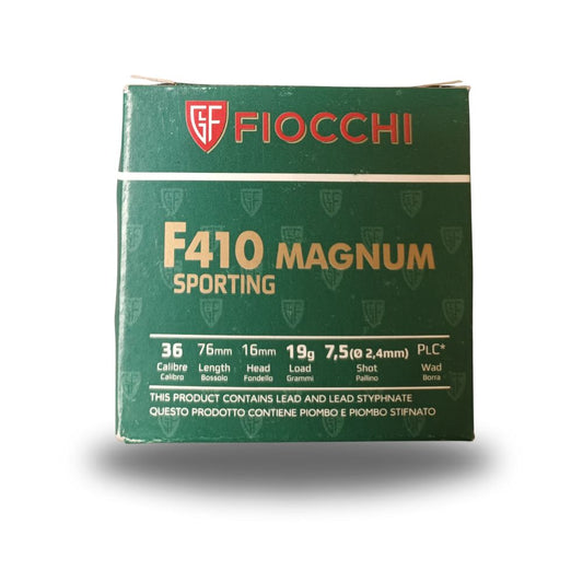 Cartridges Fiocchi F 410 Magnum sporting cal. 36/76 19 g lead 7 and ½