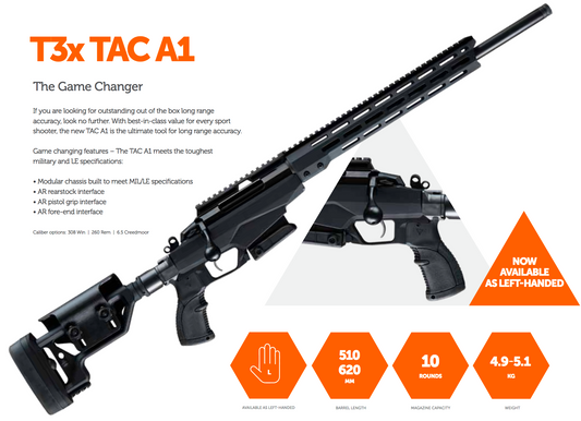 Tikka | T3X Tact A1 5/8-24 + MB | 6.5 CREED | 24" (Copy)