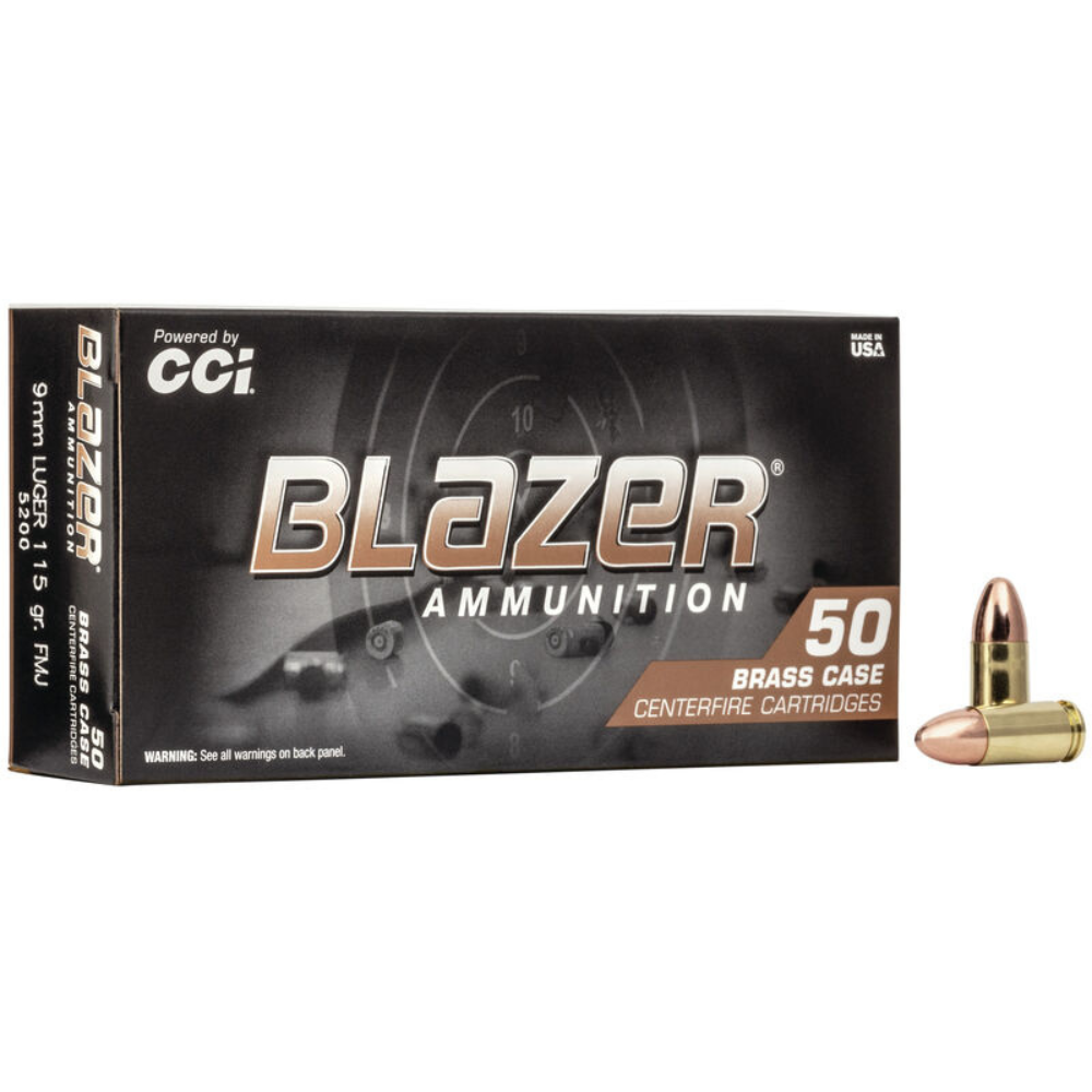 CCI | Blazer Brass 9mm 115gr FMJ RN 50 Rounds