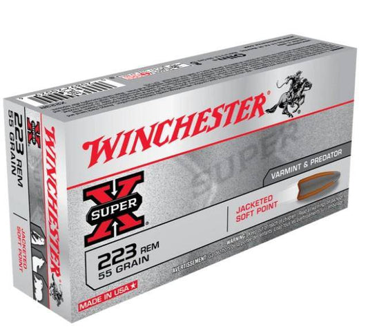 Winchester | Super X | .223 55gr Jacketed Soft Point | Centrefire Rifle Cartridges